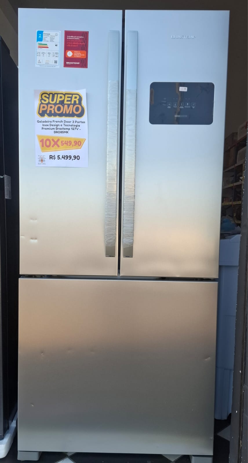 Geladeira French Door 3 Portas Inox Design Premium Brastemp BRO85MK 127V